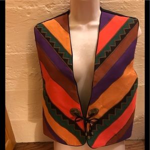 NWOT Girasol Colorful Southwestern/Cowgirl/Mexican Style Vest Size Small